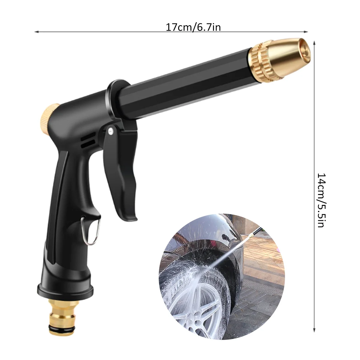 High Pressure Spray Water Gun Adjustable Pressure Washer Quick Connector Hose Car Cleaning Wash Tool Garden Watering Hose Nozzle