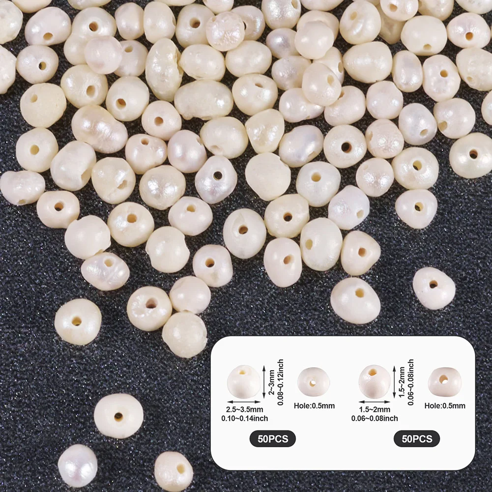 100Pcs Natural Cultured Freshwater Pearl Beads Potato Tiny Loose Scaper Bead for DIY Bracelet Necklace Earring Jewelry Making