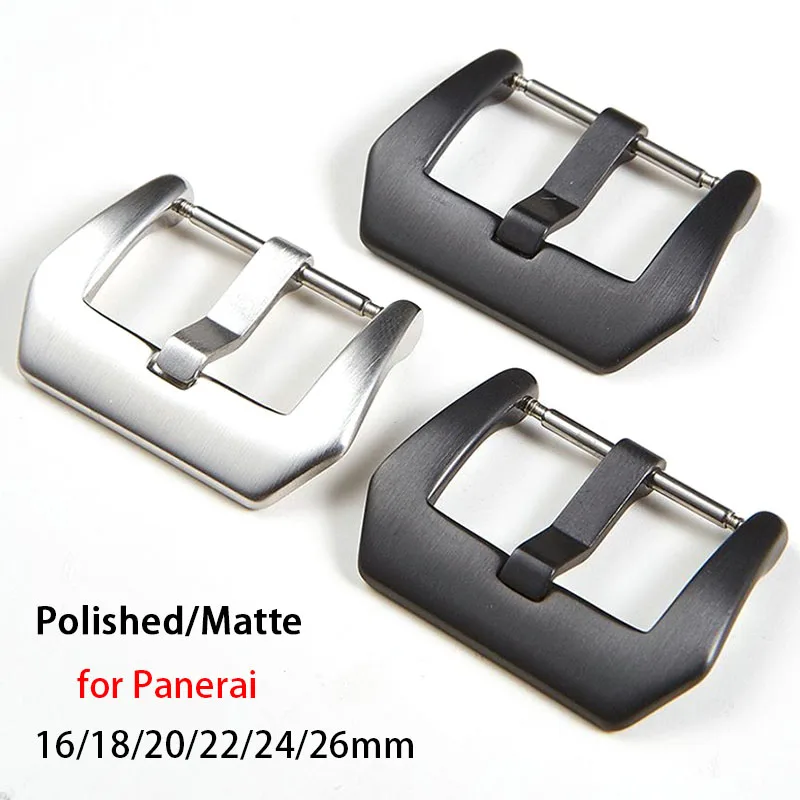 18mm 20mm 22mm Stainless Steel Watch Buckle for Panerai Watch Strap Metal Pin Matte Polished Solid Needle Clasp Accessories