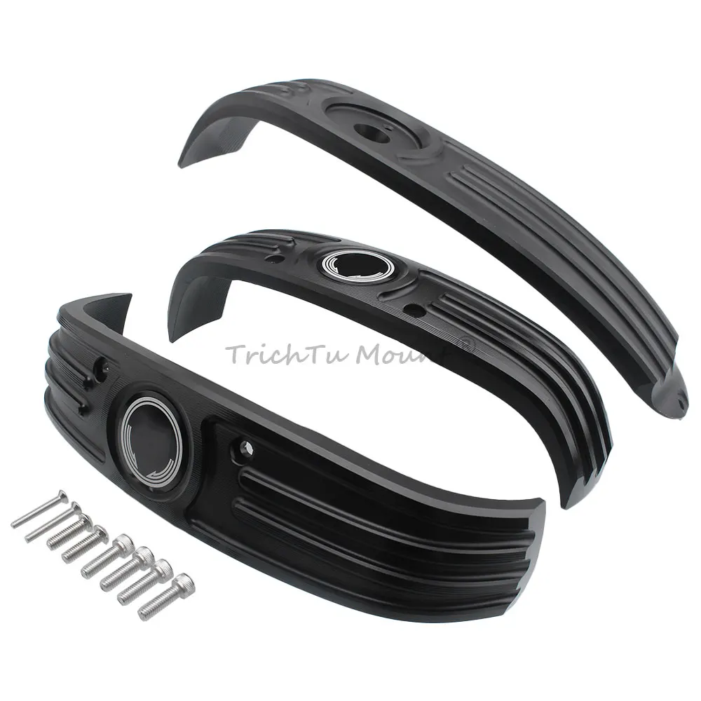 Motorcycle Part Front Side Engine Guard Trim Cover Sliver Black Aluminum Alloy Kit For BMW R18B R18 Transcontinental 2021-2024