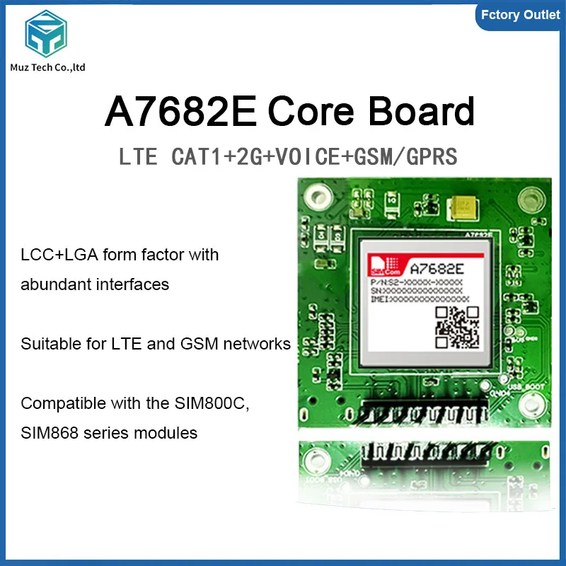 SIMCOM A7682E Development Board LTE CAT1 Module 4G 2G Voice GSM/GPRS breakout kit with antenna for cellular IoT applications