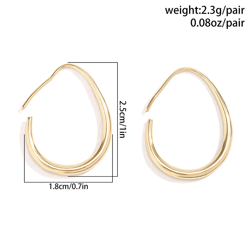 Droplet Hollowed Out Contour Stud Earrings for Women Fashion Jewelry Light Luxury Minimalist Accessories