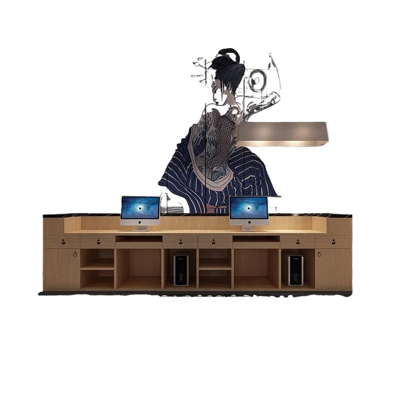 Mesas de recepción modernas, mostrador de tienda, centro del cliente, mesa de pasillo, Atril, tienda de ropa, oficina, muebles de estilo chino Masa