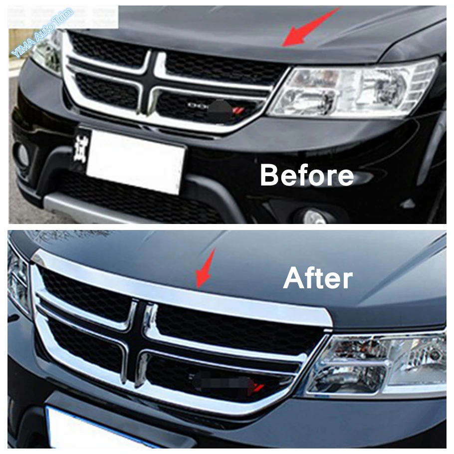 Front Hood Bonnet Grille Grill Bumper Cover Trim Fit For Dodge Journey JCUV Fiat Freemont 2012 - 2015 Car Exterior Accessories