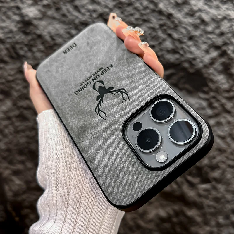 Luxury Shockproof  Deer Mobile Phone Case For iPhone15 14 13 12 11 Pro Max Mini Plus Lens Protction Back Cover Funda Coque Shell