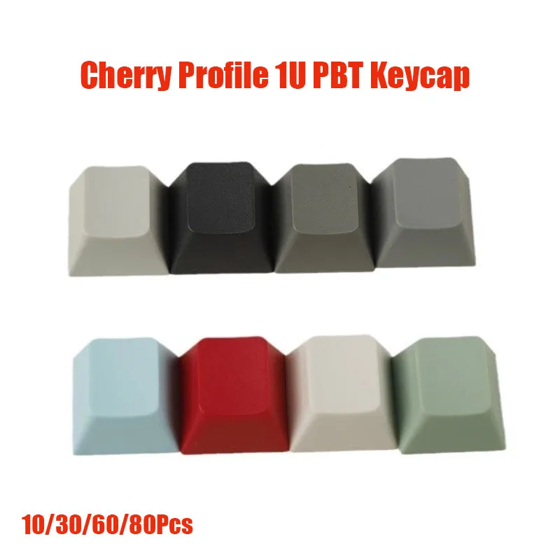 

10Pcs Cherry Profile Blank 1U PBT Keycap Custom Mechanical Keyboard Pure Color 1X R1 R2 R3 R4 Height WASD DIY Key Caps Mx Switch