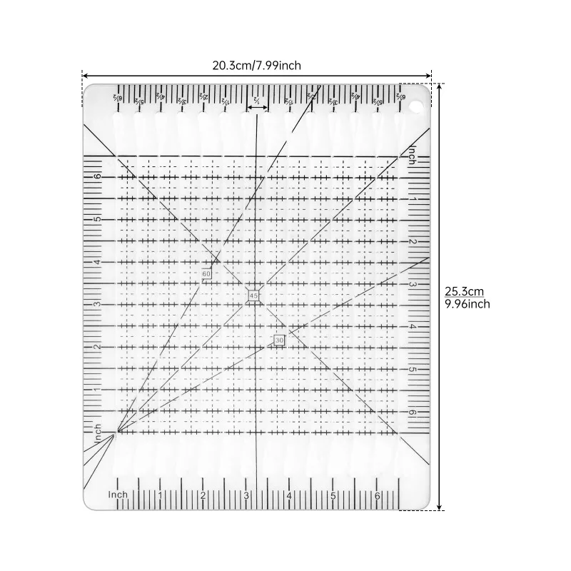 Tailored sewing tools, patchwork rulers, precise cutting of 6 x 6 inches acrylic sheets, sewing rulers, handmade