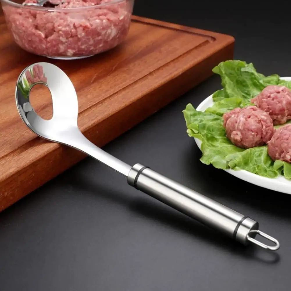 Stainless Steel Non-stick Meatball Spoon Maker Kitchen Gadget - Squeezing Ball Mold Spoon for Perfectly Shaped Meatballs