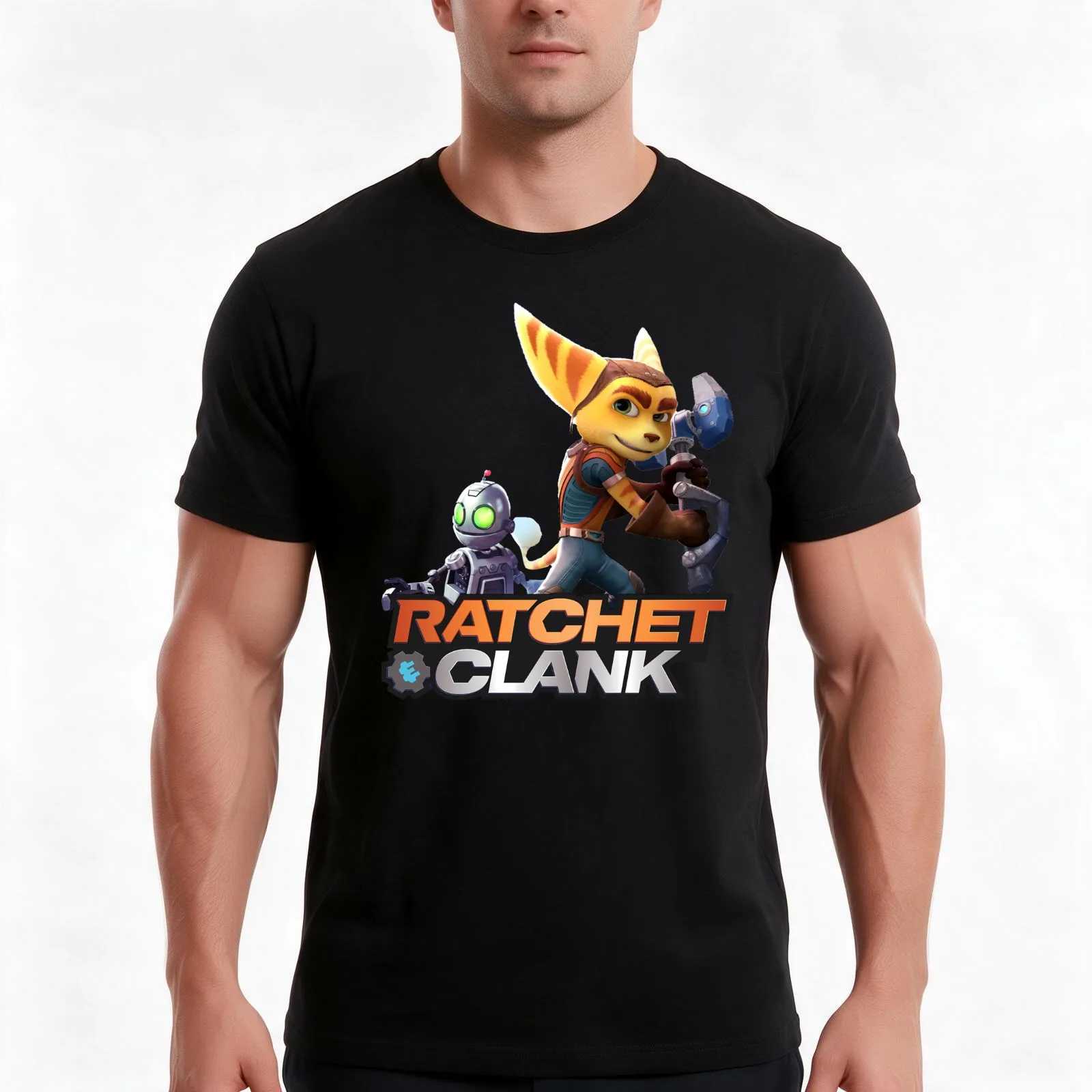 ratchet and clank T-Shirt Summer Casual Cotton Tee Oversized Streetwear Tops Vintage Graphic Print Loose Fit Short Sleeve