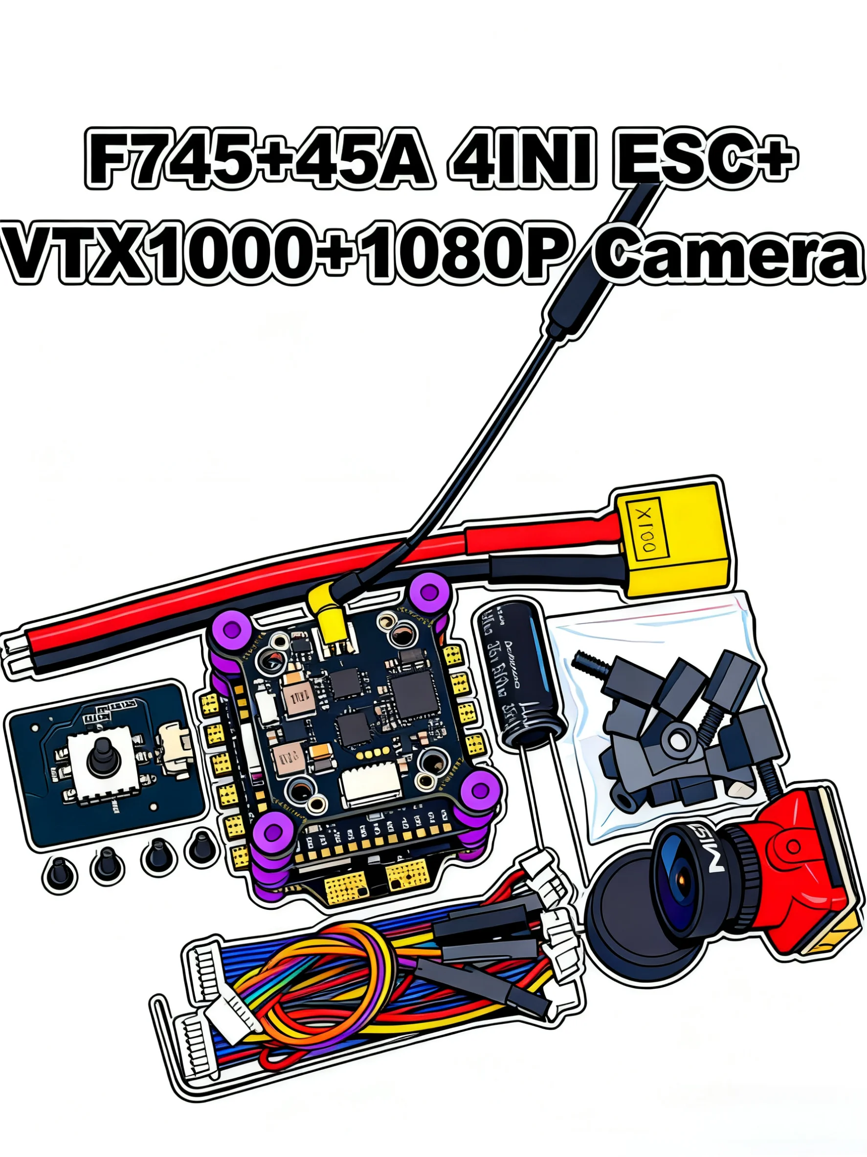 Angeltoy MARK4 7inch Carbon Fiber F745 V2 Flight Controller 45/60A 4INI ESC Rack Drone FPV PV Racing Drone Quadcopter Freestyle