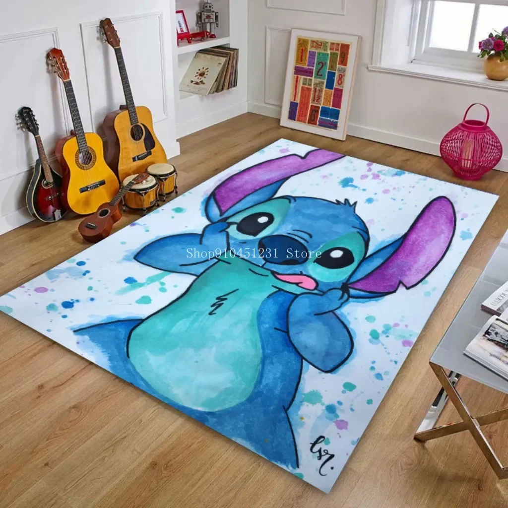 80x160cm Lilo Stitch Kids Playmat tappeto lavabile tappeto per soggiorno stampa moderna tappeto da pavimento geometrico tappeto ragazzi ragazze