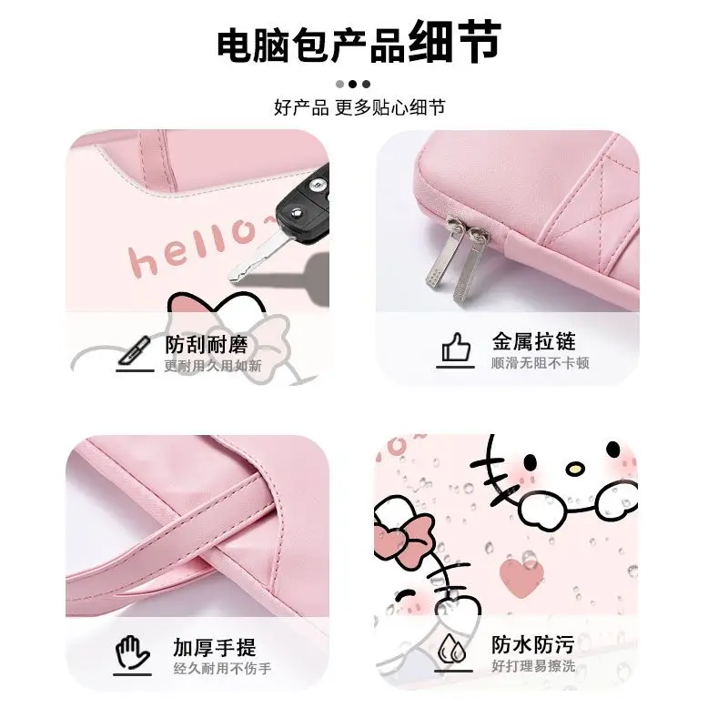 Sanrio hello kitty bolsa para laptop fofa de grande capacidade organizador de tablet bolsa de desenho animado capa para laptop 11 polegadas 13 polegadas 14 polegadas 16 polegadas 12 polegadas 15 polegadas