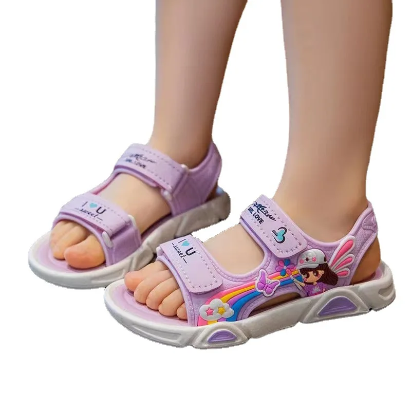 Sandales d'été pour filles, nouvelles chaussures de princesse mignonnes, de plage, de dessin animé, nouvelle collection