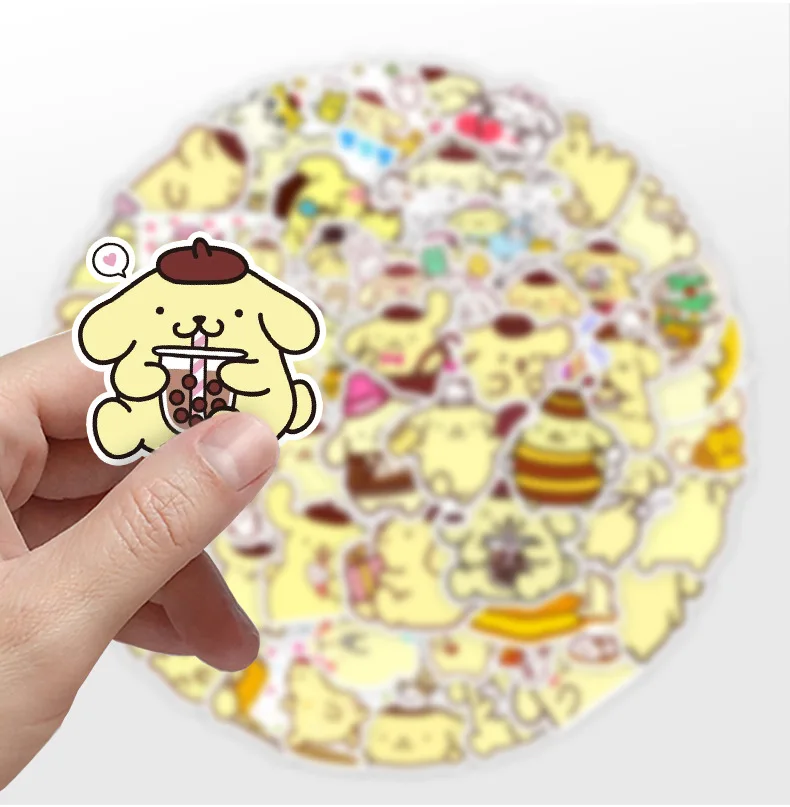 50PCS Cute Pompompurin Stickers Anime Cartoon DIY Kids Toys Phone Laptop Guitar Stationery Sanrio Graffiti Sticker Girls Gift