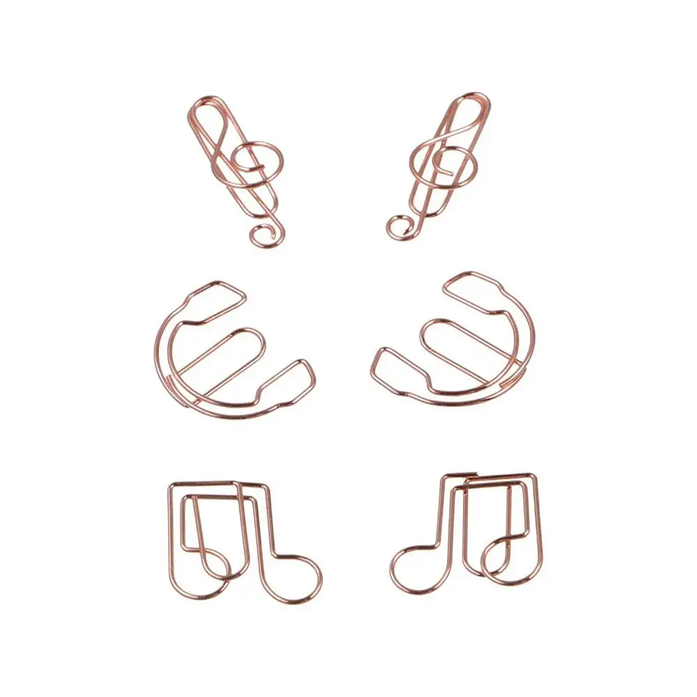 10pcs Metal Memo Music Note Paper Clips Index Bookmark Clip-on Metal Paper Clips Guitar Music Note Creative Bookmark Clip Office