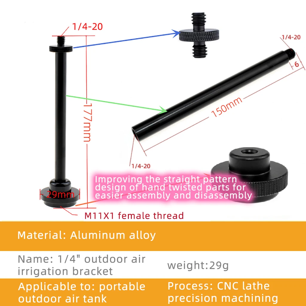 Outdoor Camping Licht Stehen 1/4-20 Schraube Laterne Halterung Aluminium Legierung Multifunktionale Camp Desktop Lichter Halter Erweiterte Stange – Detail 8
