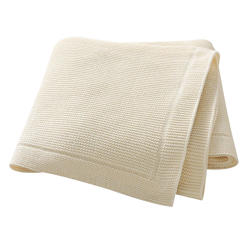 Baby Blankets 100*80cm Cotton Knit Newborn Infant Boys Girls Stroller Bed Swaddle Wrap Quilts Super Soft Toddler Receiving Mats