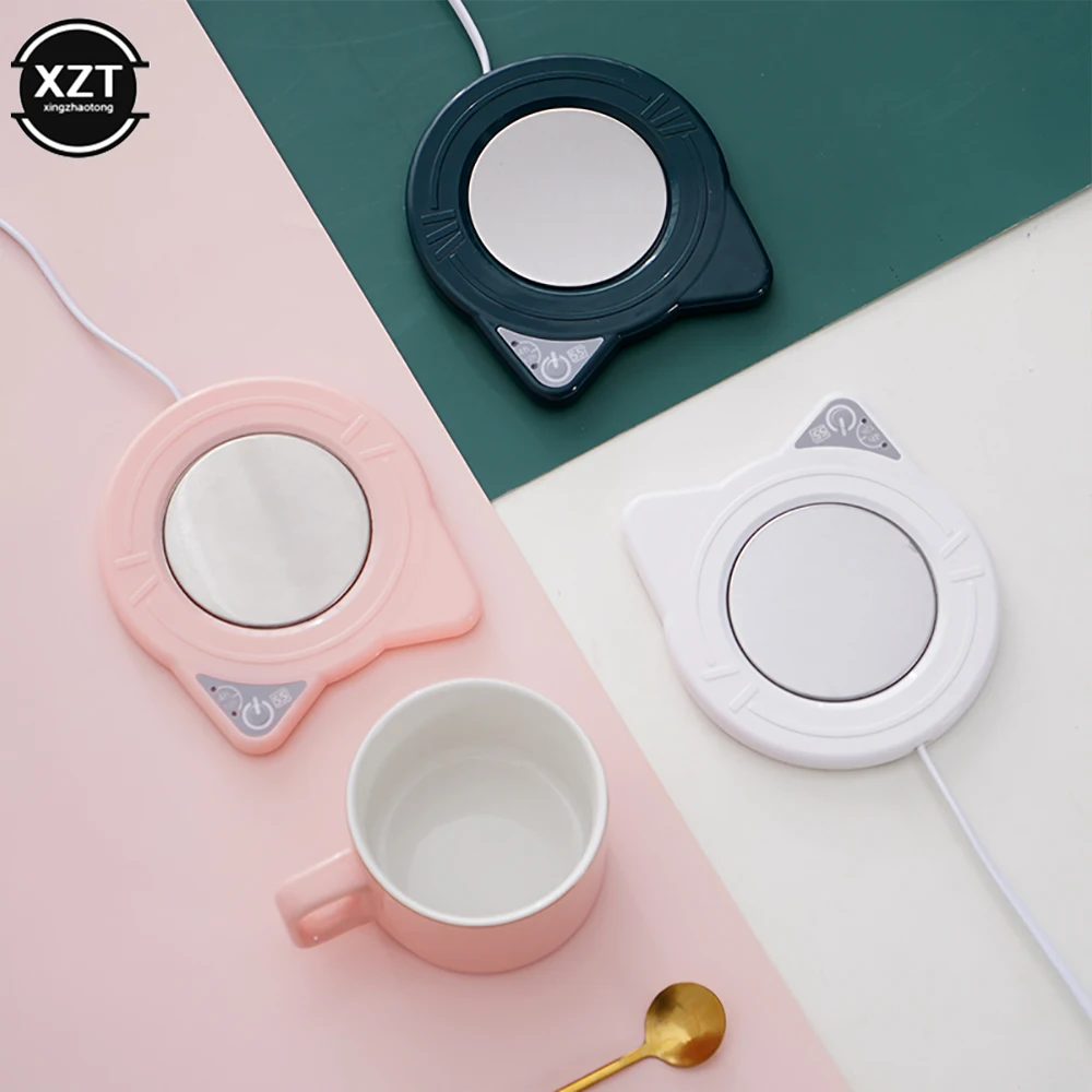 Cute Portable Cup Heater Smart Constant Temperature Heating Coasters Tea Milk Coffee Drink Tray Mug Pad