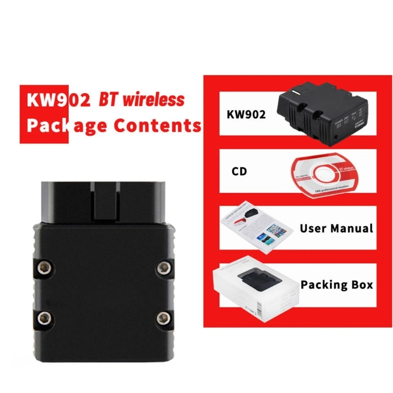 OBD2 Scanner KW902 Bluetooth-compatible Auto Scanner MINI OBDII Code Reader for Android Phone Dropship