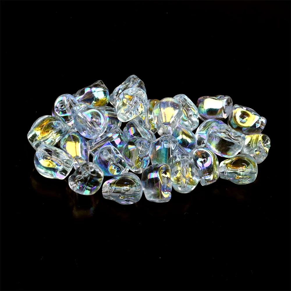 20pcs 10mm Skull Shape Crystal Beads Transparent Glass Beads for Jewelry Making Diy Earrings Bracelet Necklace Accessories 10mm view 4
