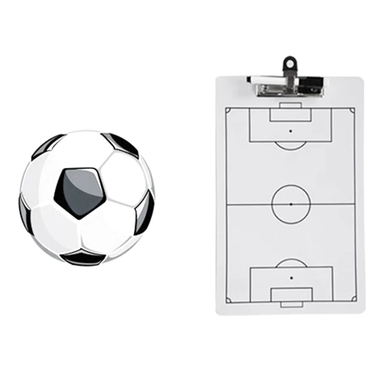 Papan Tulis Sepak Bola A29Z-3Pcs Untuk Pelatihan, Papan Tulis Sepak Bola Dua Sisi Untuk Pelatih, 13.78 X 8.7 Inci, Papan Tulis dengan Spidol