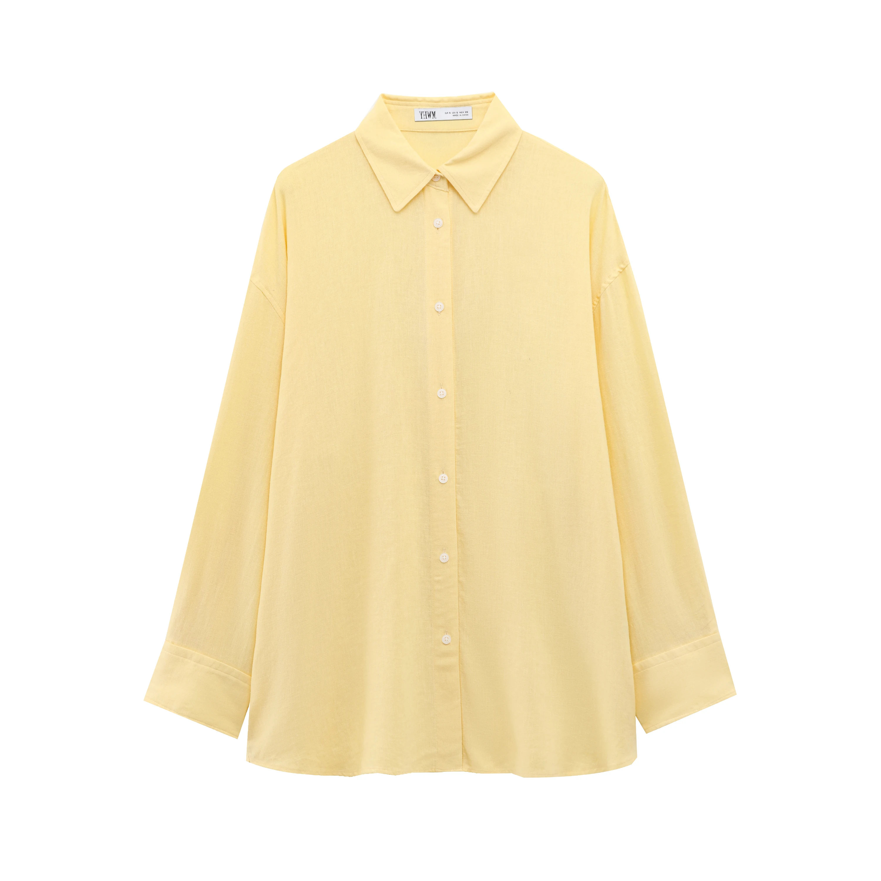 JNLEAOG Autumn New Women's Loose Linen irt Faion Design Sense Polyester Long Sve Casual Sle Pure Color Button down