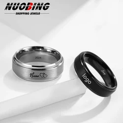 6mm/8mm Stainless Steel Men's Wedding Ring Casual Women's Fashion Customized Jewelry Anniversary Commemorative Exclusive Gift