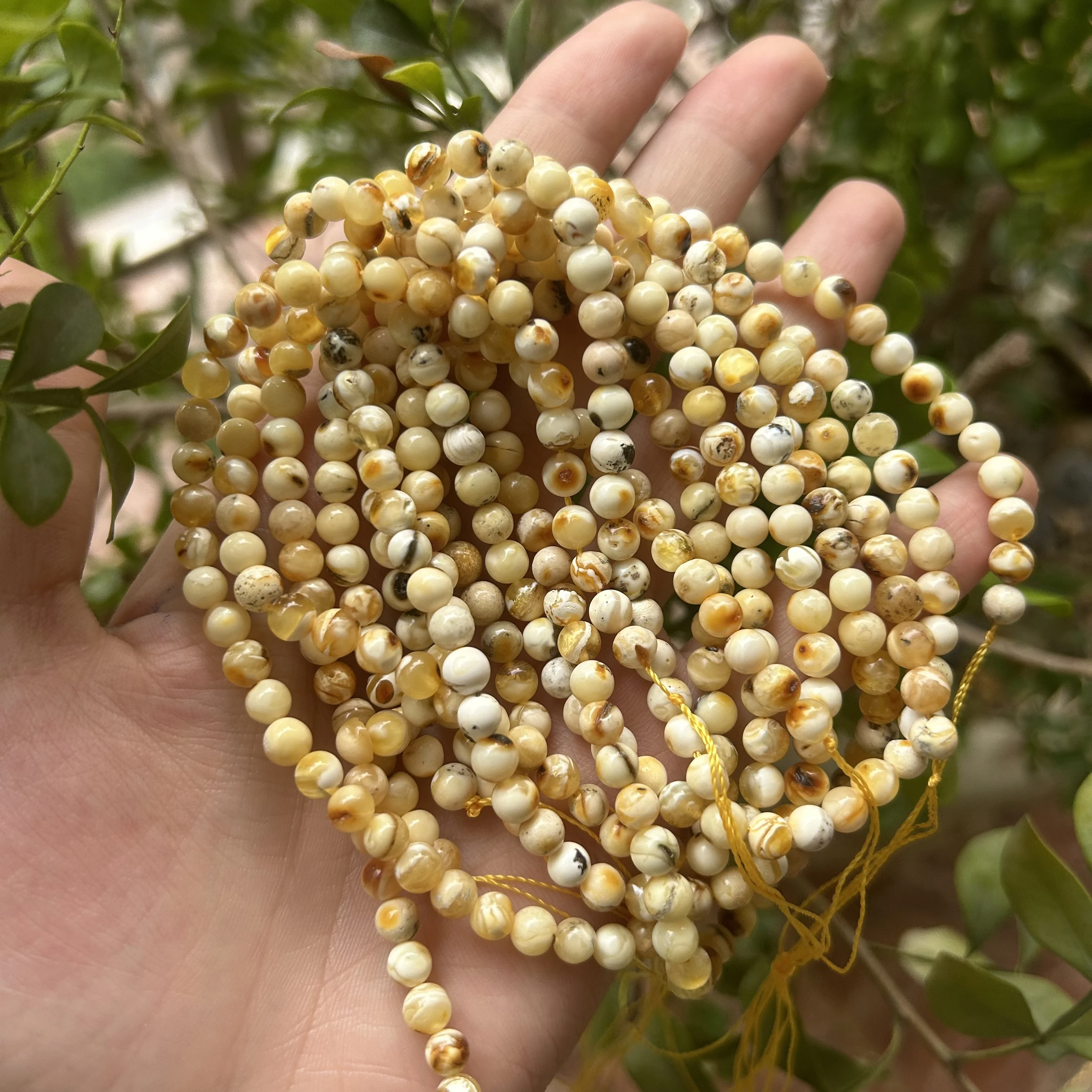 Natürliche echte baltische Blume Bernstein facettierte/runde Perlen 4-7mm, DIY Perle Pflanze Naturstein Männer Frauen Schmuck Großhandel – Detail 17