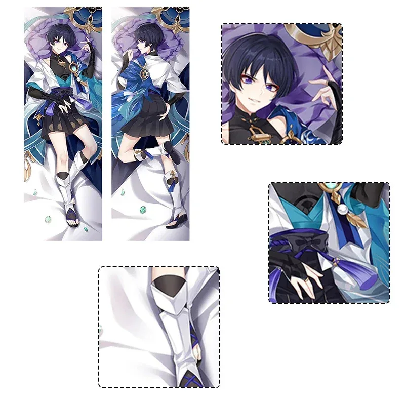 дакимакура игра Genshin Impact Dakimakura Wanderer обнимающая наволочка для тела подушка Dakimakura 150x50 см наволочка Scaramouche