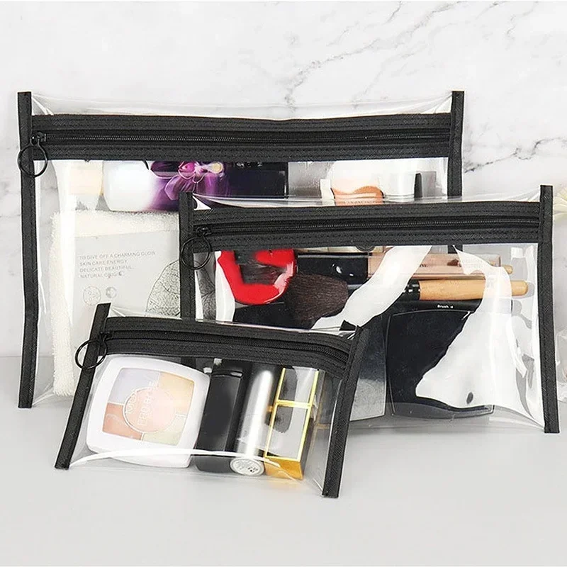 Transparent PVC Cosmetic Bag for Women Waterproof Clear Makeup Bags Beauty Case Make Up Organizer Storage Bath Toiletry Wash Bag