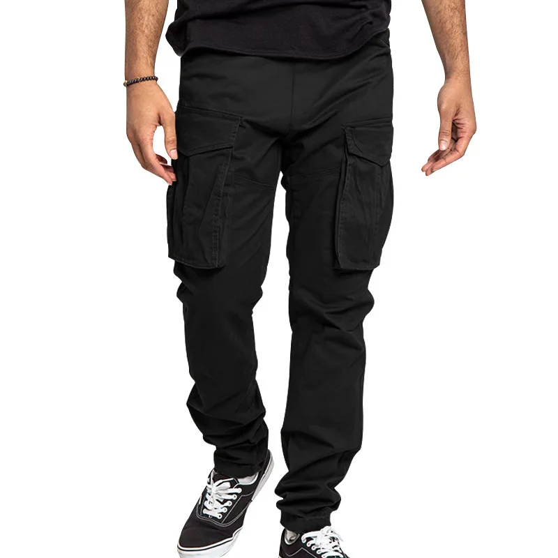 2026 Independent Station Spring and Summer New Plus Size Men's Cargo Pants Solid Color Multi-Pocket Casual Pants Men's Model