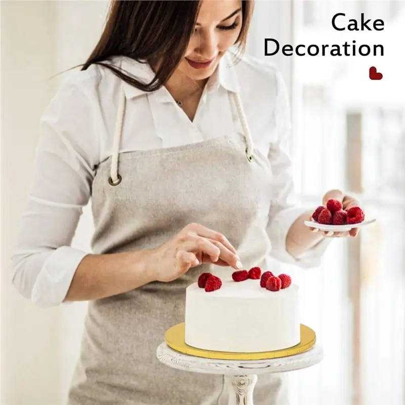 ABFI Round Gold Cake Drum Board 12 Inch 10-Pack Sturdy 1/2 Inch Thick Full Wrap Edge Cake Base For Heavy Tiered Cakes