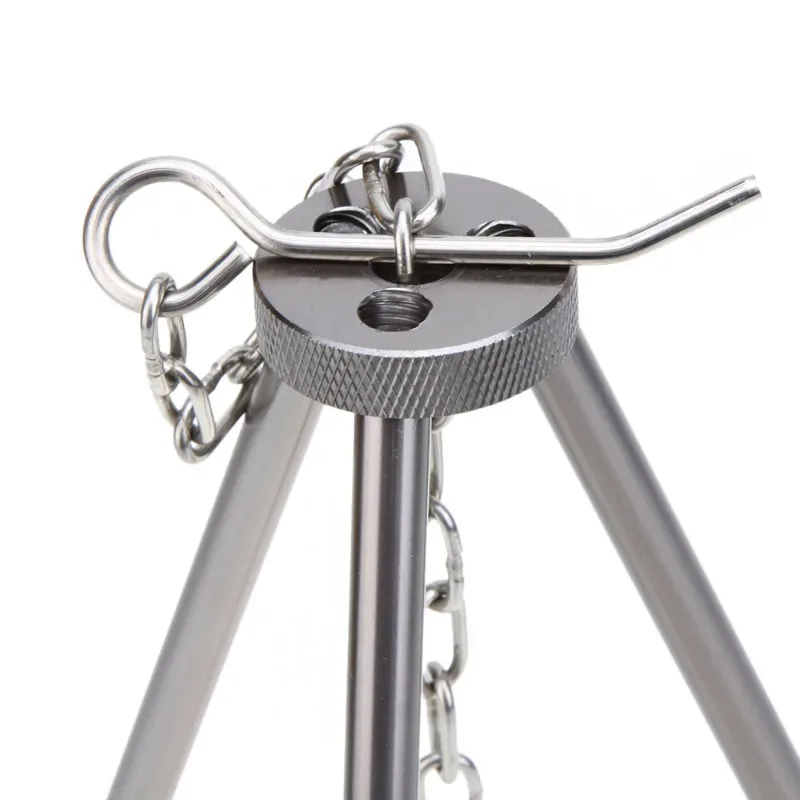 

YAMA Lightweight Aluminum Hanging Furnace Fire Triangle Bracket Portable Picnic BBQ Cooking Grill Tripod Pot Grill Bracket
