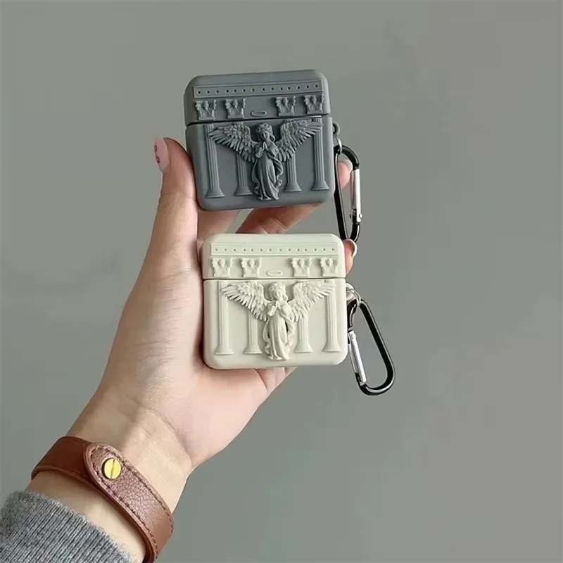 

Cute Prayer Angel Headphone Case For Apple Airpods 1 2 3 Pro 2 Cover Silicone Headset Charging Cases For Airpod 4 Earphone Funda