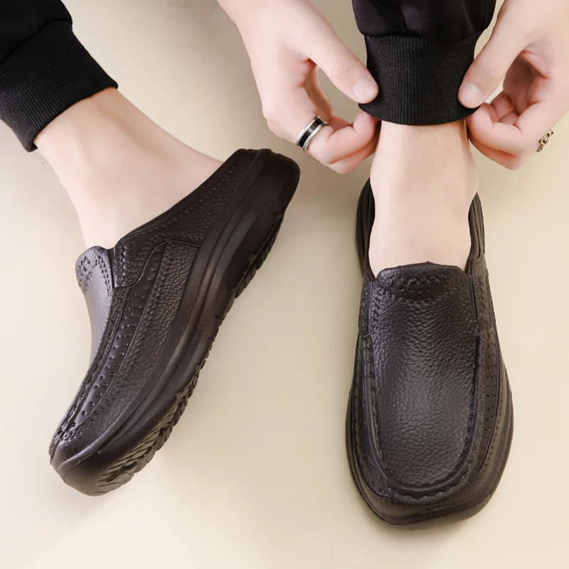 Summer Men Chef Shoes Anti Slip and Oil Proof Men's Work Shoes EVA Lazy Slippers Casual Trendy Slipper Fashion Garden Shoes image 5