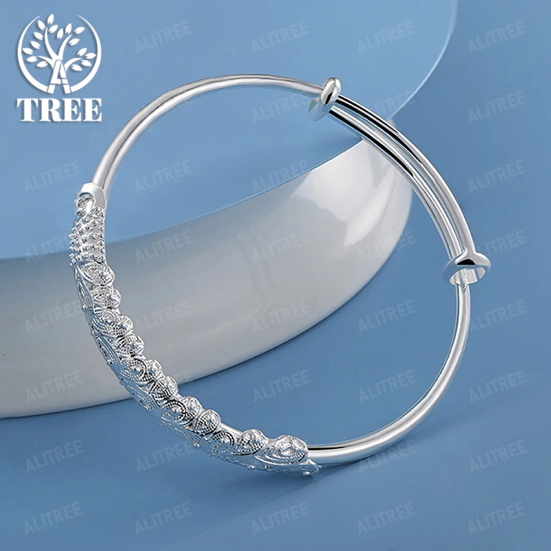 

Women's 925 Sterling Silver Peacock Bangle Exquisite Unique Gift Jewelry Birthday Wedding Party Christmas Gift Accessories