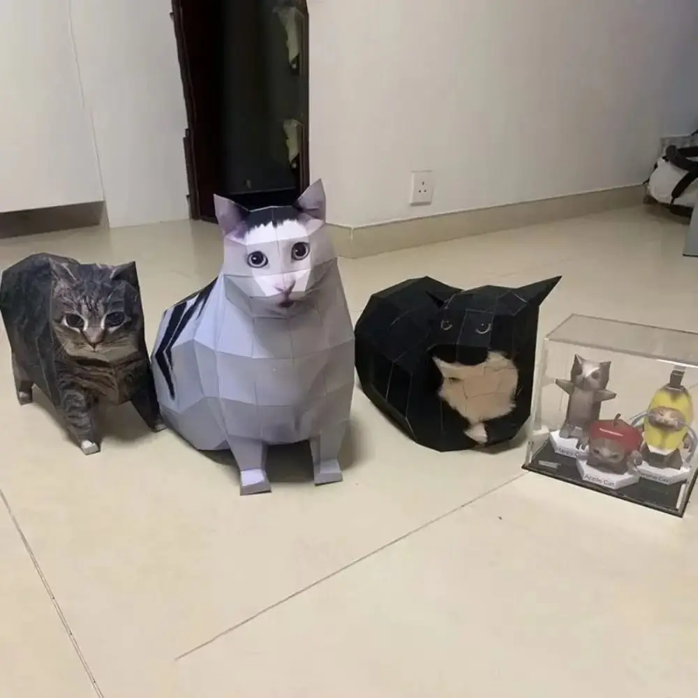 Подарок Maxwell Cat Kitten Stereo Origami Большая DIY Бумажная модель кошки Ручная работа Wondering Kitten Huh Cat Бумажная модель Домашний декор