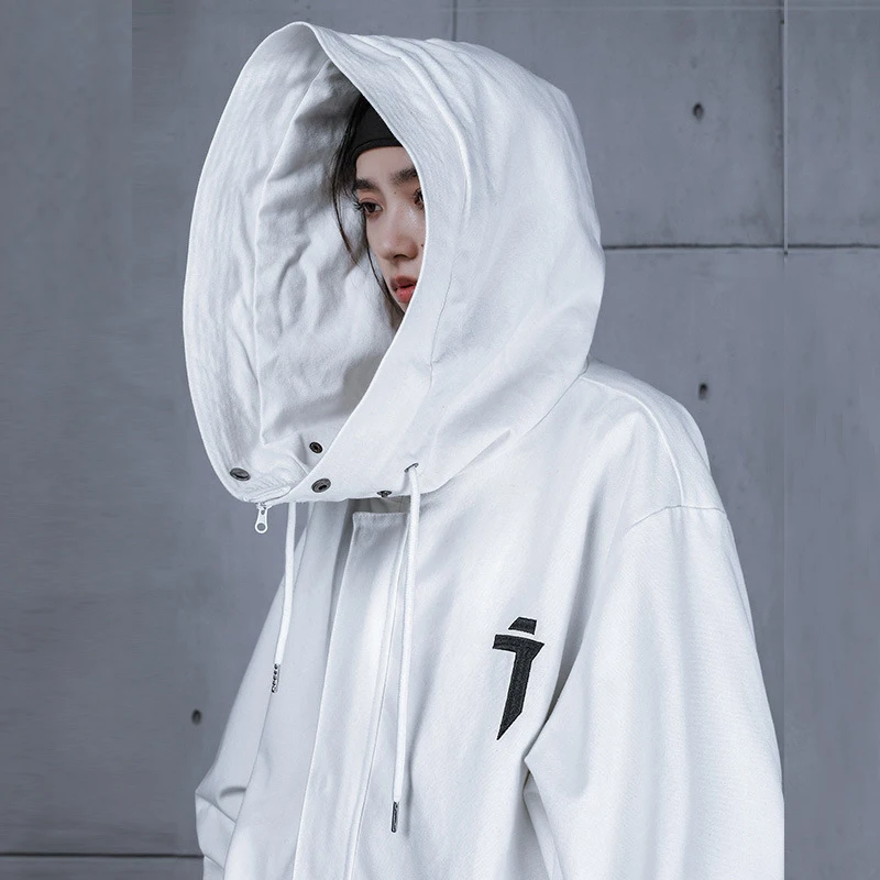11 BYBB\'S DARK Hip Hop Techear Hooded Jacket Coat for Women Function Fish Mouth Jacket Loose Hoody Windbreaker Coat Oversize