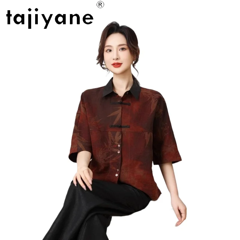 

TAJIYANE 100% натуральная шелковая блузка из тутового шелкопряда для женщин, модная летняя женская одежда Xiangyun Sha, премиум-топы 2026