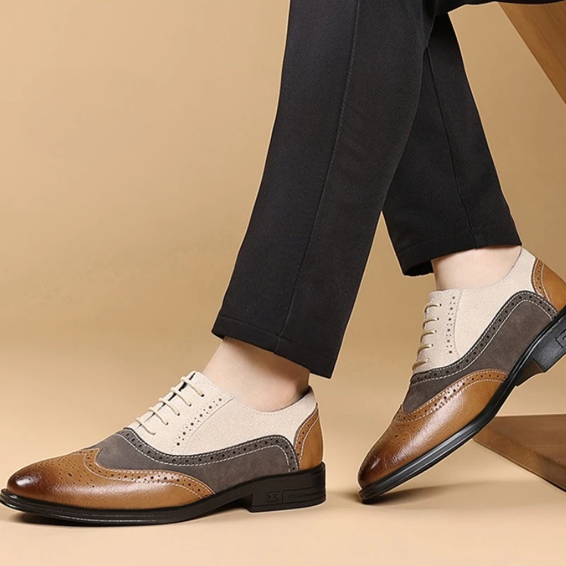أحذية رسمية للمكتب للرجال مقاس كبير لعام 2026، أحذية زفاف رجالية مريحة ومتعددة الوظائف منخفضة القطع يوميًا