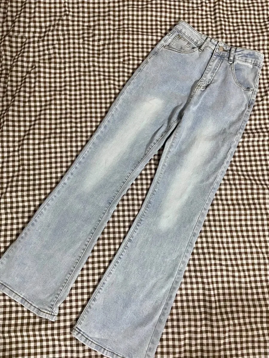 

Waed American High Street Vibe Men's Jeans Spring Autumn New Sle Casual Loose Straight Leg Bell Bot Versatile Jeans