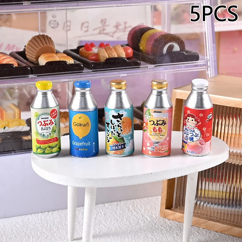 5pcs DIY Food Miniature Toys Cans Bottles Mini Simulation Beverage Convenience Store