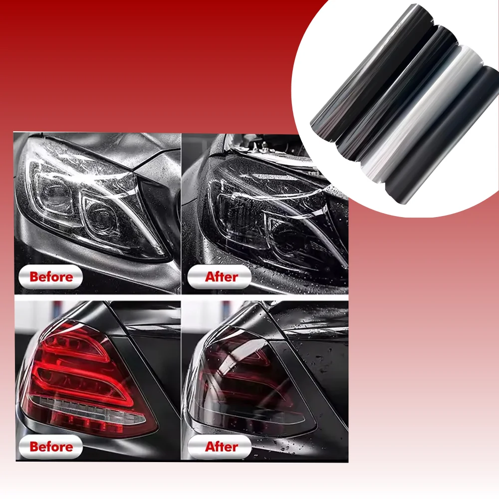 

1PC 40*120cm Car Body Film,Scratch Resistant,Headlight And Taillight Film,Deep/Light Black Decorative Stickers,Car Accessories