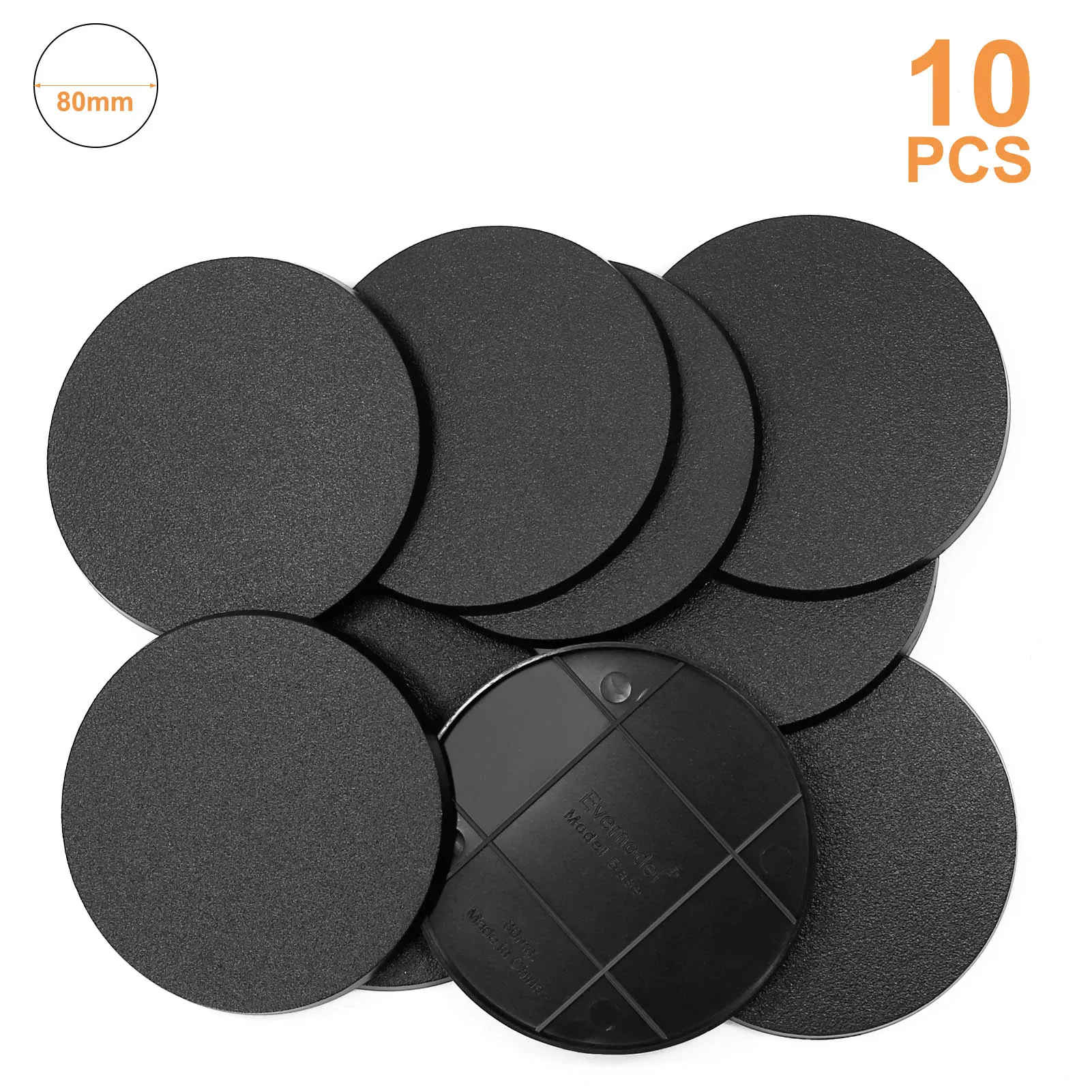 Evemodel 80mm Round ABS Model Bases for  Wargames Table Games Military Simulation Scene MB1180