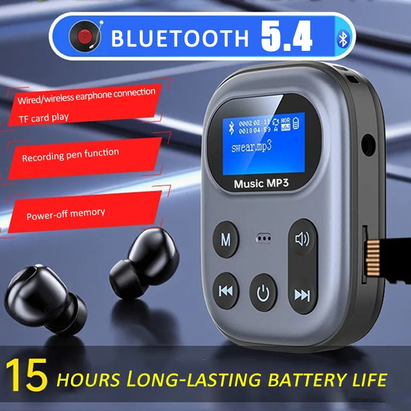 MP3 Bluetooth player Type-C port for fast charging 5.4 Bluetooth version HIFI Lossless Sports Walkman TF Card MP3 Music Player
