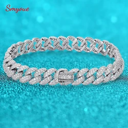 Smyoue 18k Gold Plated Cuban Bracelet for Women Men High Carbon Diamond Bracelet 925 Sterling Silver Jewelry Hip Hop Link Chain