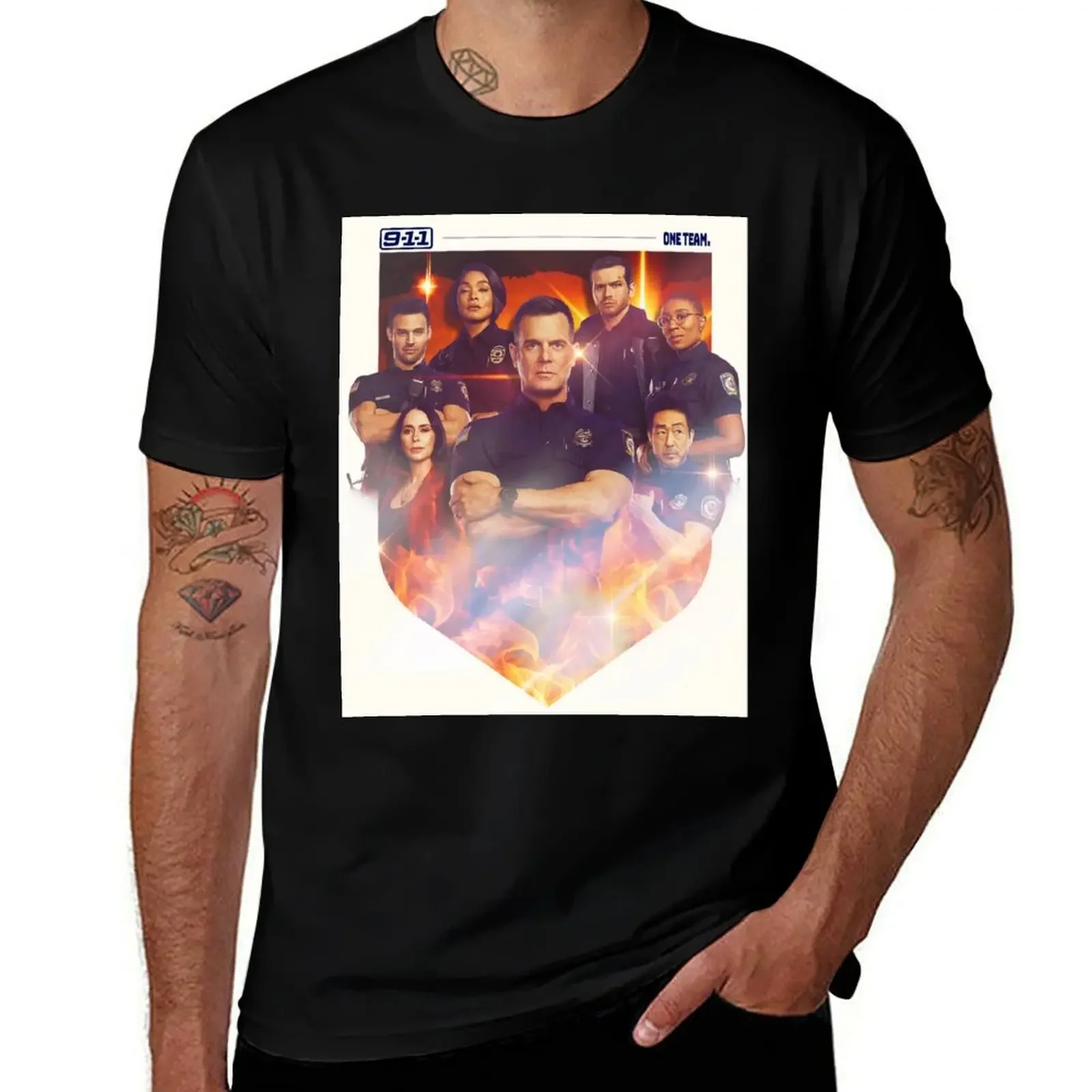 

9-1-1 : One Team T-Shirt blacks tshirts personalised animal prinfor boys anime t shirts mens clothes