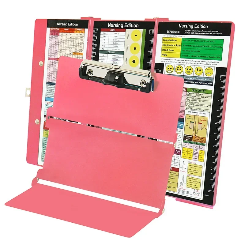 A4 Foldable Aluminum Alloy Medical Clipboard Multifunctional Medical Record Folding File Folder Office Writing Containing Board