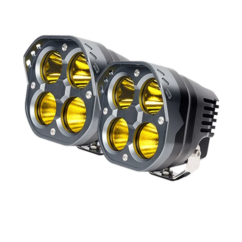 4 Inch Dual Color 6000k Car Light Square Edge Bar Flashing Auto Amber DRL Spot Beam LED Work Fog Offroad Driving Lights