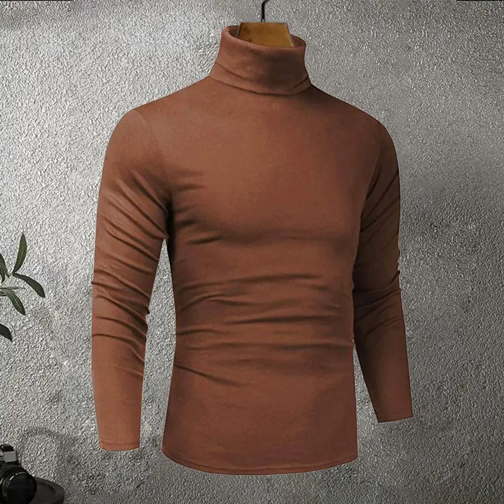 

Men Cotton Blend Top Men's High Collar Slim Fit Pullover Sweatshirt For Home Gym Street Wear Stretchy Long Sleeves For Spring